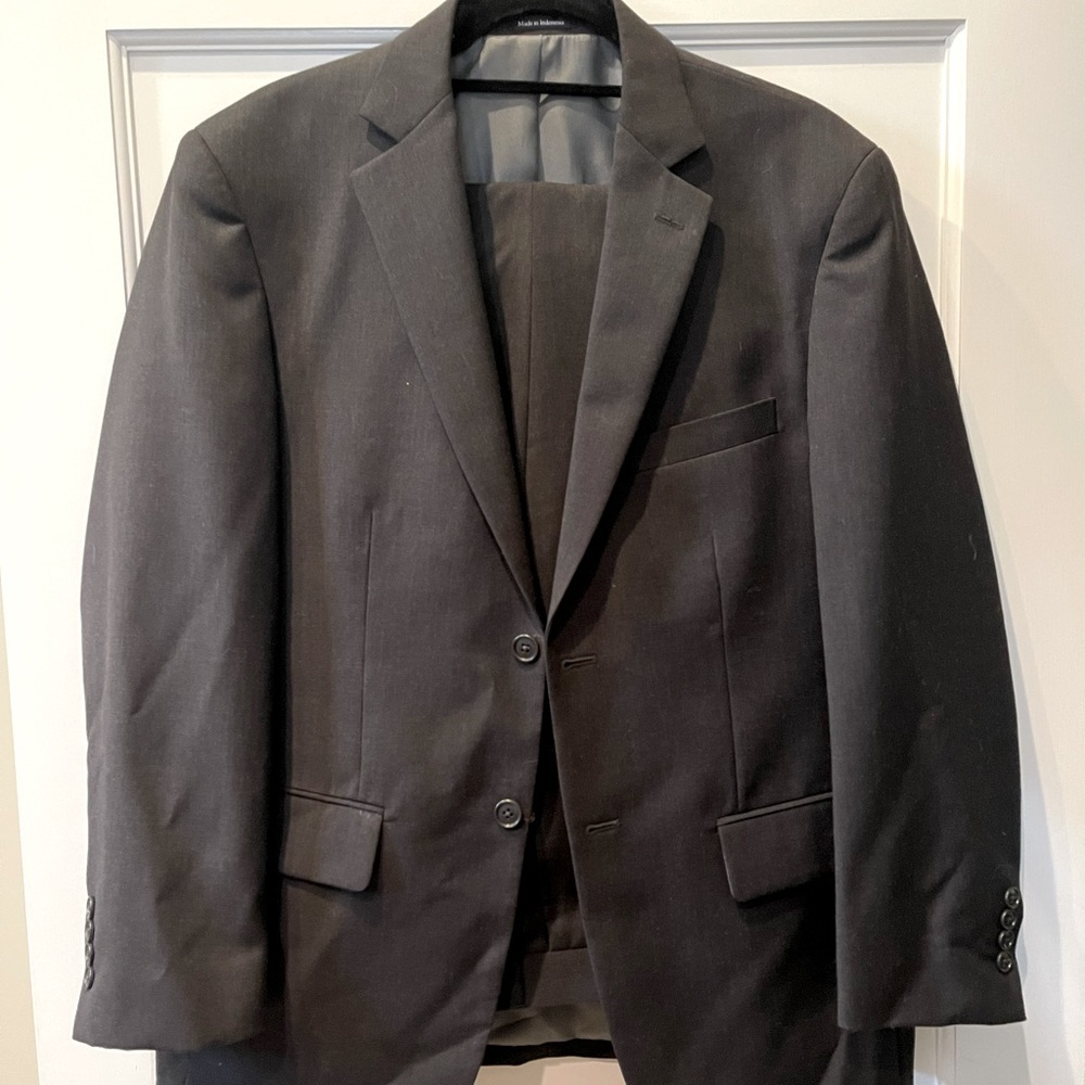 Mens Tailored Slim Charcoal Suit - Pants Included
